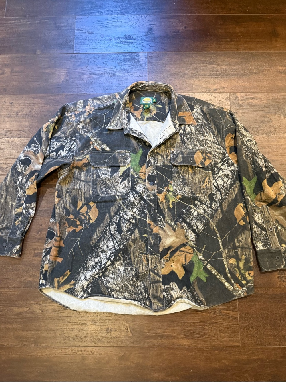 Cabela's Men's Realtree Camo Shirt Jacket in Green, Brown & Black